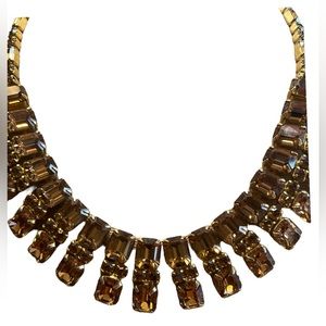 Vintage Brown Rhinestone Choker Necklace